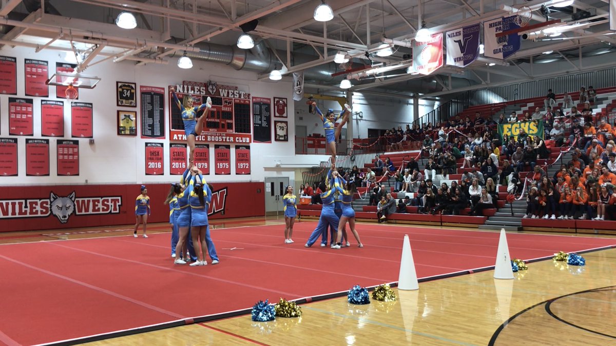 mwwarriors's tweet photo. Congratulations to MW Cheer!  An AMAZING performance at the IHSA Cheer Sectional!  Thank you to NW for an incredible job hosting the event. Thank you to the coaches, parents, &amp; athletes for all of the hours of preparation &amp; support! Go Warriors! @Maine_West #207now https://t.co/jWHCyJUqMb