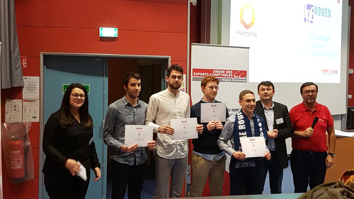 L'<a href="/IAEdeRouen/">IAE Rouen Normandie</a>  a accueilli jeudi 30 et vendredi 31 janvier 2020 le tournoi de gestion de l'Ordre des Experts-Comptables de Normandie. Félicitations à notre équipe de L3, troisième au classement général, qui a remporté le prix du challenge marketing.