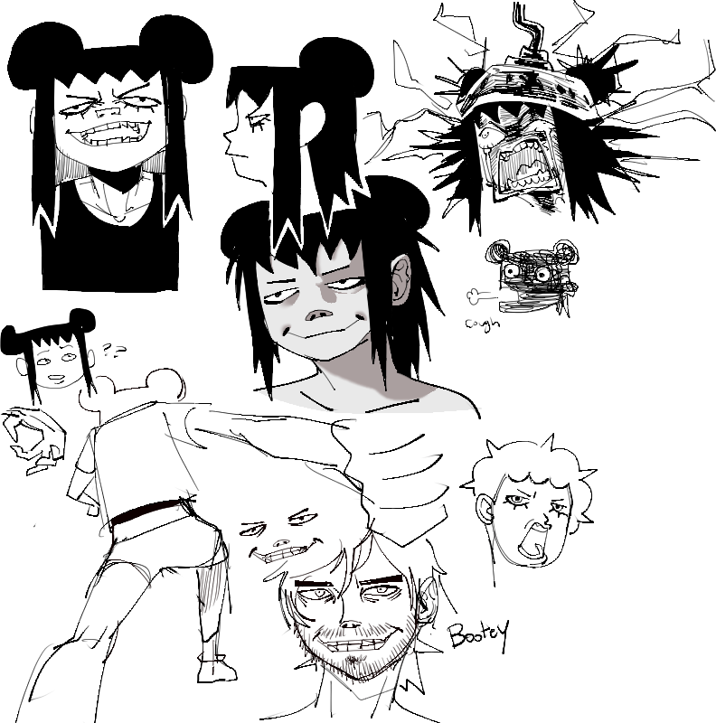 Didly done @VinnyVinesauce in the Gorillaz style, along with some misc doodles. 