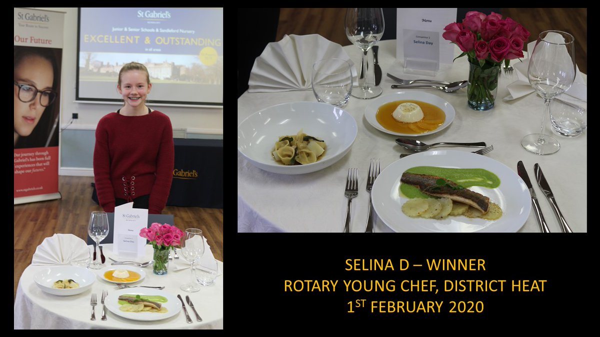 St Gabriel's hosted the Rotary Young Chef competition today, both the judges and spectators were in awe of the exceptional talent displayed by all of the young chefs. We are hugely proud of our very own Selina, who was declared 1st place for her outstanding cookery.
