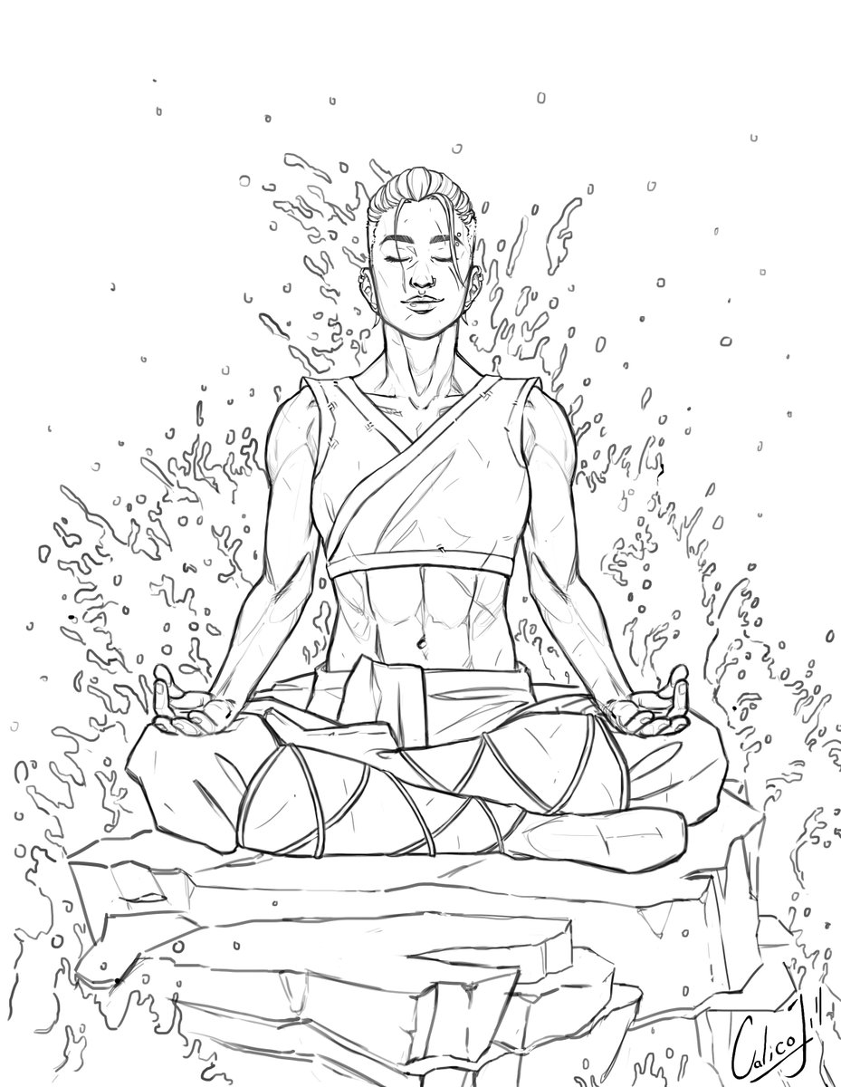 JillCalico's tweet photo. Was gonna draw some sad #Beau but last two weeks have been rough and she deserves some stillness of mind. #CriticalRole #CriticalRolefanart https://t.co/RlAIJYNE7R