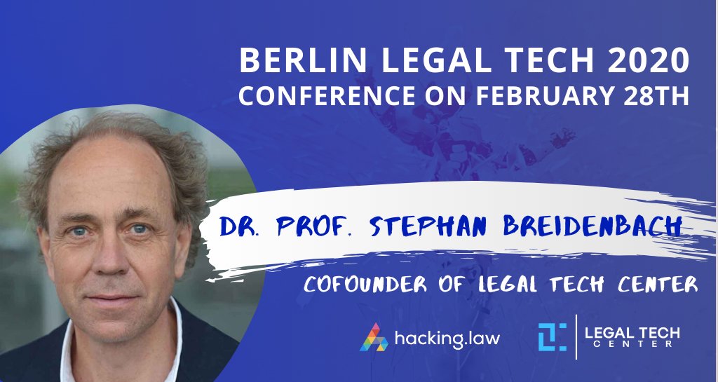 legaltechcenter's tweet image. The next speaker is our very own Prof. Dr. Stephan Breidenbach, Organizer of #BLT2020. He will be giving the talk &quot;Compliance - Lawyers as process designers&quot;. Learn more about the conference programme on berlinlegal.tech/2020/ 

#HackingLaw #LegalTech #Conference