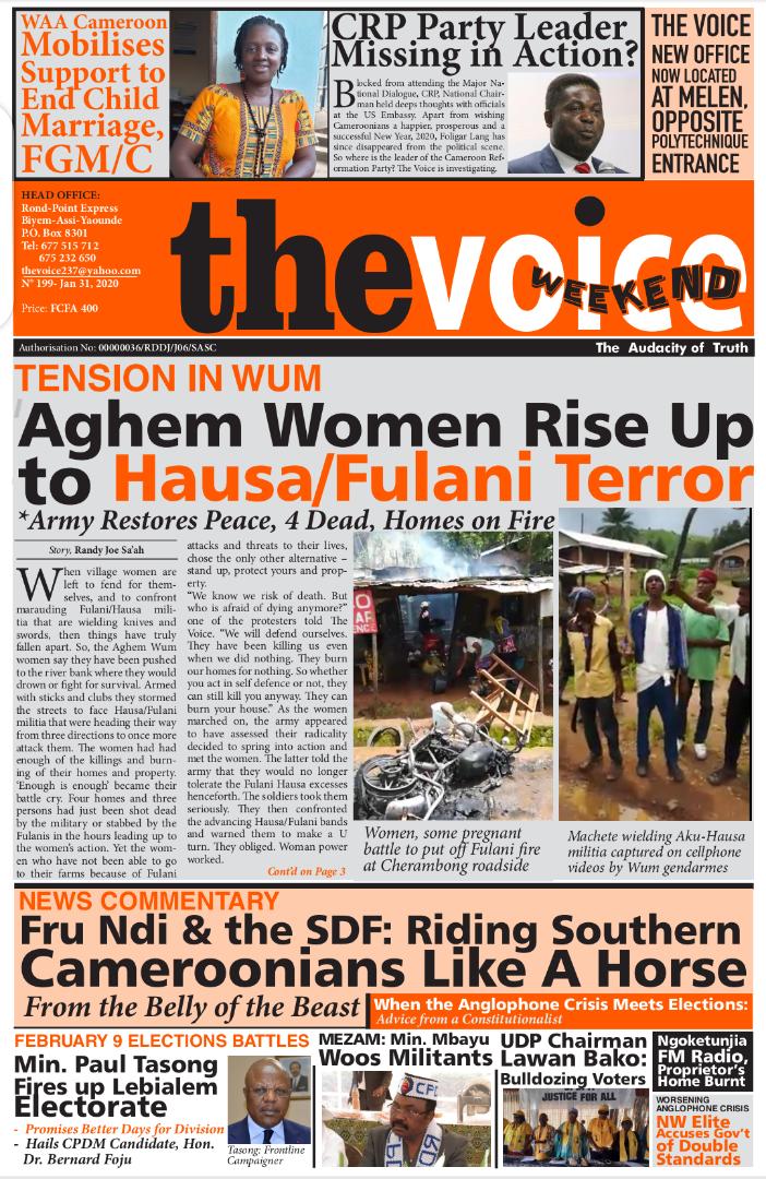 DrPaulCHIY's tweet photo. Randy Joe Sa’ah of BBC and The Voice writes: “#Aghem Women Rise up Hausa/Fulani Terror -When village women arc left to tend for themselves, and to confront marauding Fulani/Hausa militia that are wielding knives and swords, then things have truly fallen apart”. https://t.co/NTgJdDpRLz