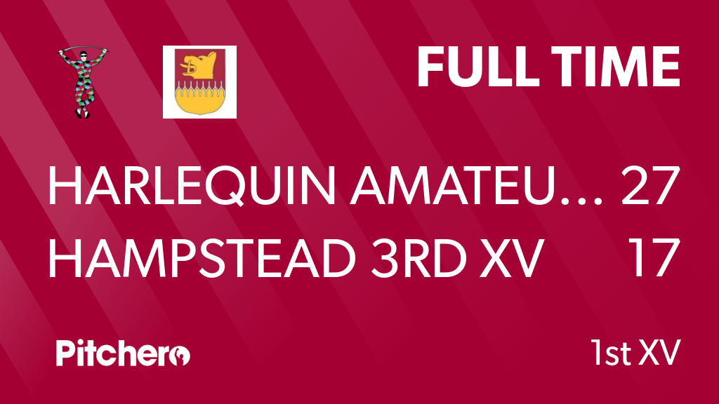 QuinsAmsRugby's tweet photo. FULL TIME: Harlequin Amateurs 27 - 17 Hampstead 3rd XV
#HARHAM #Pitchero
https://t.co/JBnl3wrFIk https://t.co/i5L6qKVRmY
