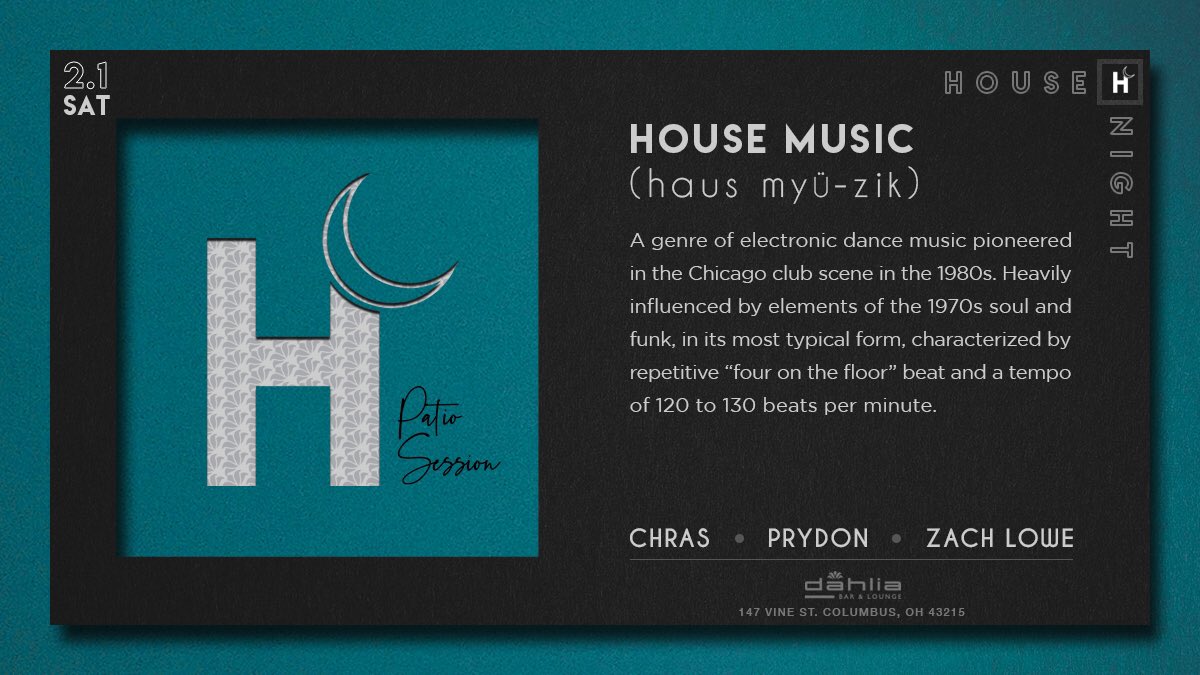 prydon_'s tweet photo. #DryJanuary has ended! Come celebrate tonight with some #HouseMusic!

10:00 Chras
11:00 🙋🏼‍♂️
12:00 Zach
01:00 Back2Back2Back

#DeepHouse #TechHouse #FunkHouse #GrooveHouse #BassHouse https://t.co/nEhv7cCQ8s