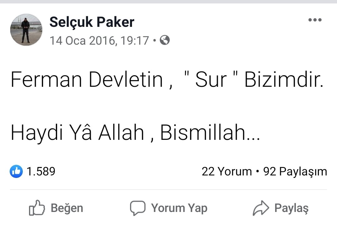 Şehid Selçuk Paker... Bu mubarek şehid kardeşimiz ne zaman hatrıma düşse gözlerim dolar, öz kardeşimmiş gibi yüreğim sızlar. Halen ara ara facebook profiline girer, müslümanlığından, adamlığından ibret alırım. Akabinde derim ki ey Selçuk, şehidlik aramış seni bulmuş kardeşim.