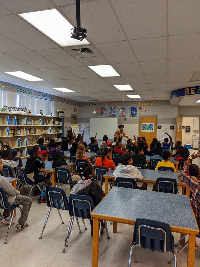 SSK8Tampa's tweet photo. We concluded our Literacy Week activities with our third and final author for the week. A huge thank you to Lakema Massey for speaking to our 3rd-5th grade students &amp; inspiring our readers &amp; writers. @Kema_M #YouBetterFly #SSK8Proud https://t.co/2YgoJ6al3d