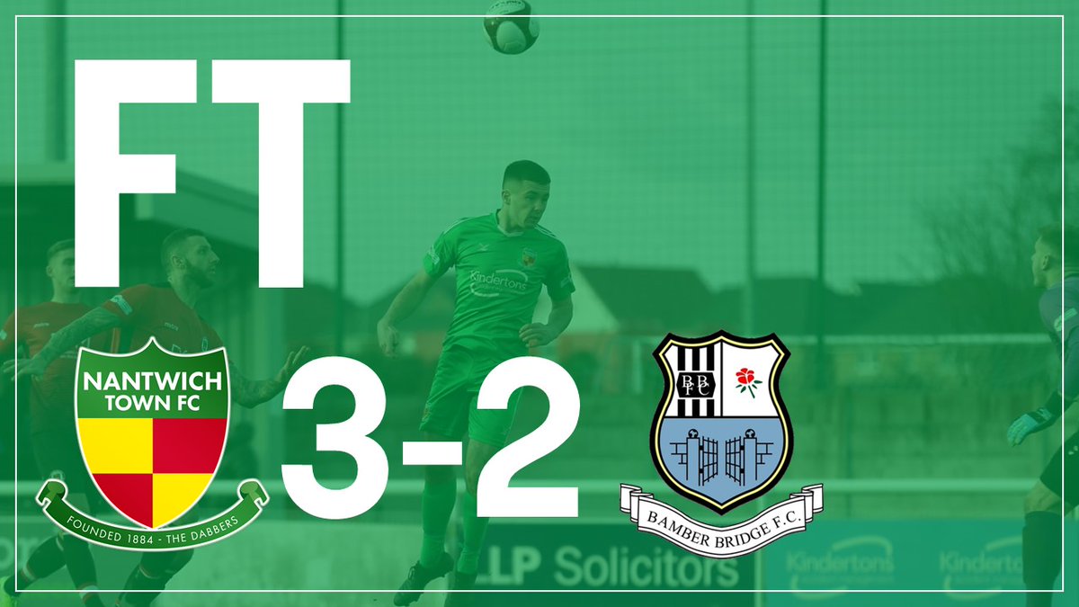 TheDabbers's tweet photo. FULL TIME: Nantwich Town 3-2 Bamber Bridge! Incredible second half saw Bamber Bridge pull back level before David Webb won it in the 89th minute! Another huge win! https://t.co/QG1ftEeGlI