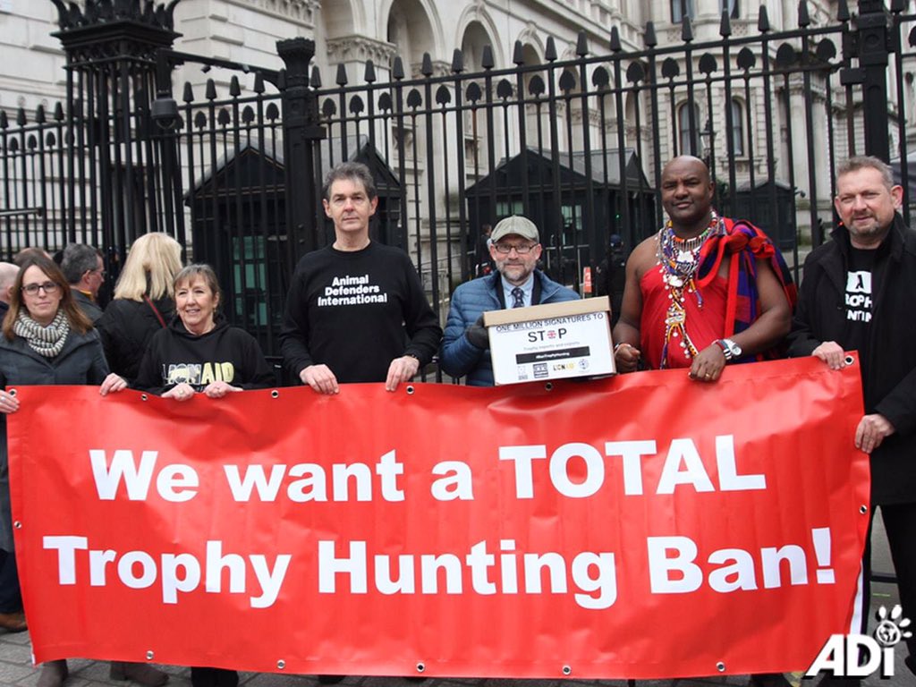 AnimalDefenders's tweet photo. WE WANT A #TROPHYHUNTINGBAN, DO YOU? If the answer is YES, please do 1 thing, and if you can 2, to help get hunting trophy imports & exports - that's all sorts of body parts from animals who have suffered and been killed for fun - banned in the #UK. https://t.co/hFWfX068Vo