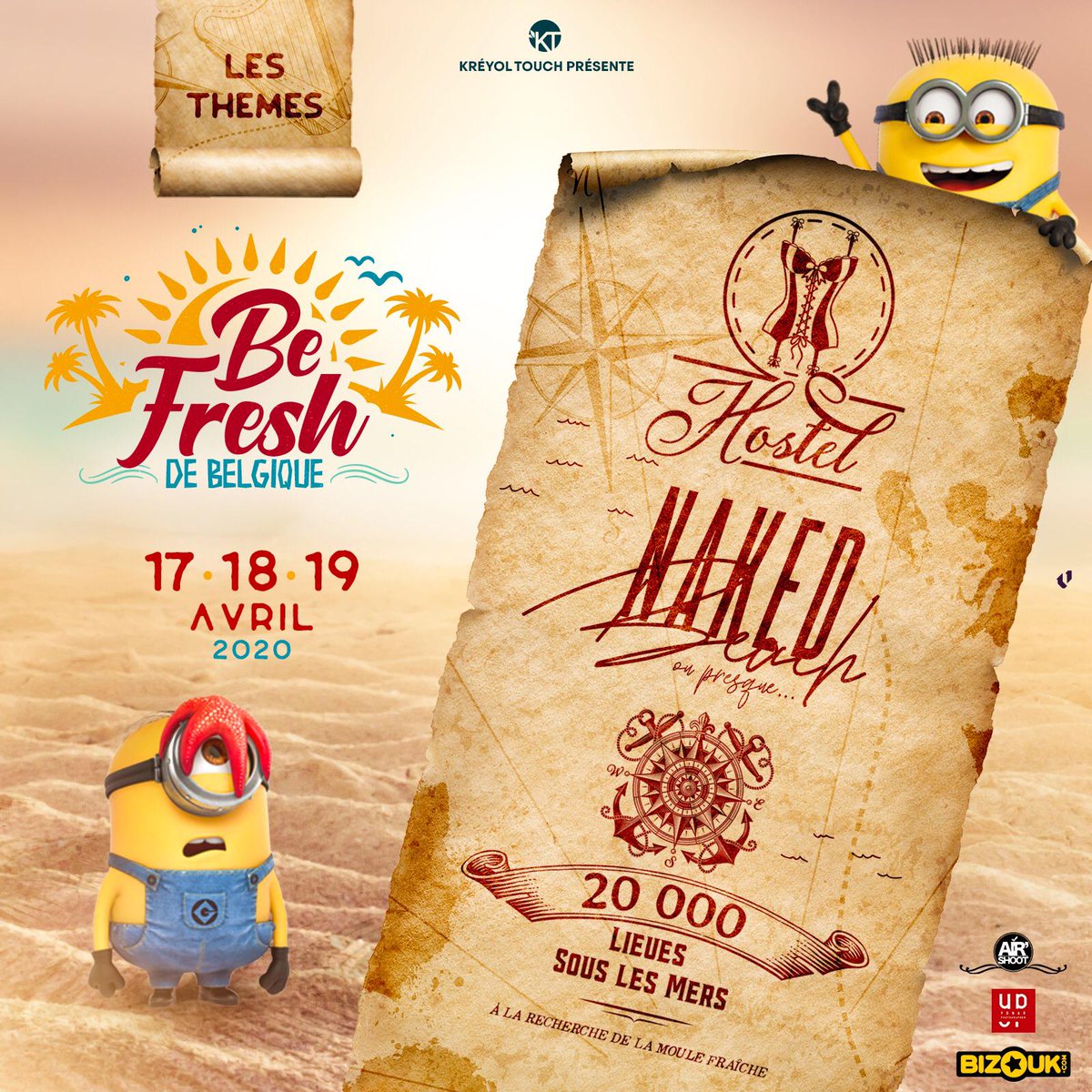 Djeladji's tweet photo. Be Fresheurs Belgique Pour dormir? Jamais!...🌟3 Jours...🌟5 Events...🌟3 Thèmes...#BEFRESHTAVIE
____
🔵HOSTEL: Du sale ou Tchi Tchi
⚫20000 LIEUES SOUS LES MERS: À la recherche de la Moule Fraîche
🔴NAKED BEACH: Où presque...
__
🟢Bizouk : https://t.co/BvXUSgfQKE https://t.co/hqtUGD4Nvl