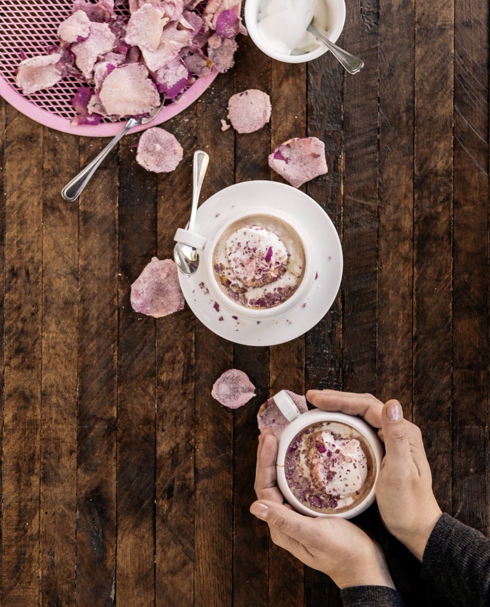Rose Hot Chocolate is back now through February!
We also have a Caramel Rose Affogato to dig into as well!

Rose Caramel Ice Cream flooded with European Sipping Hot Chocolate topped with Whipped Cream, Chocolate  Cookie Crumble &amp; Rose Caramel Sauce
#RoseHotChocolate#HotChocolate