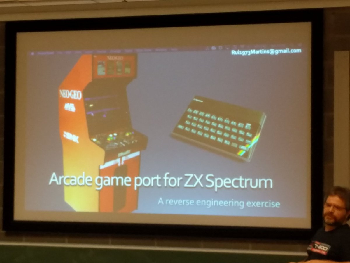skipperTux's tweet photo. Great day 1 @ #FOSDEM2020, final talk about arcade game port to ZX Spectrum. Brings back 38 year old memories. https://t.co/pQoh5A8c6n https://t.co/QedxCSUtjO