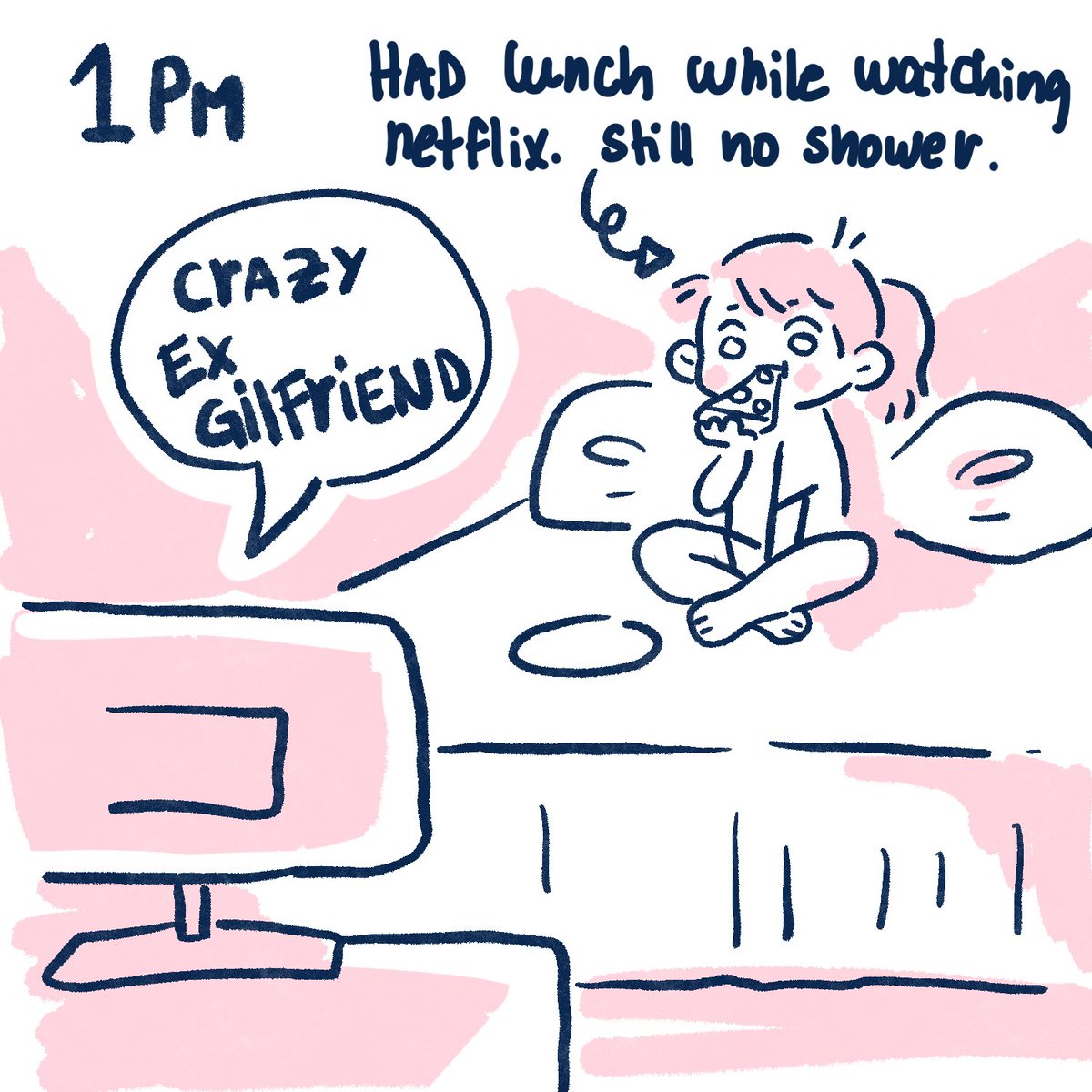 Netflix and pizza #hourlycomicday 