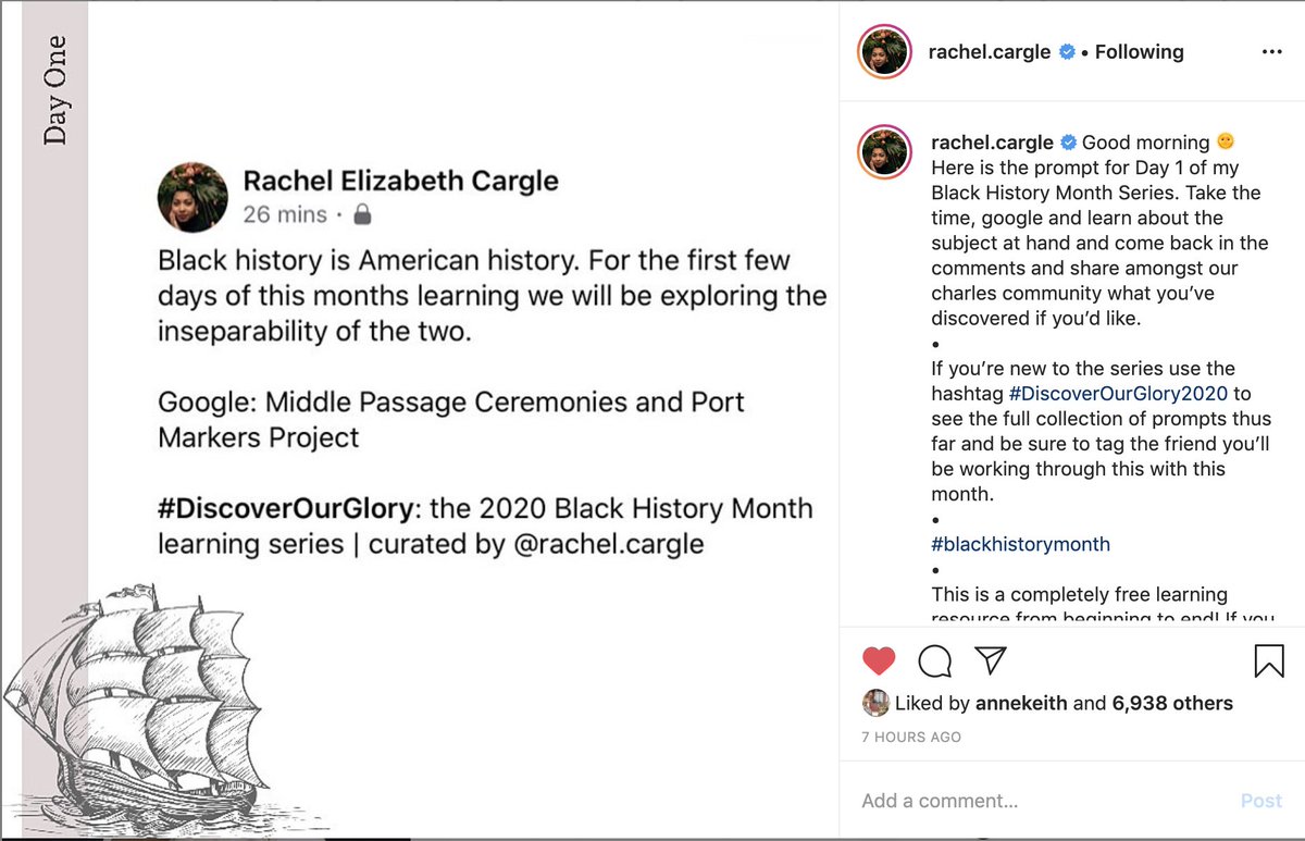 Screenshot of @RachelCargle's first post which can be found at https://www.instagram.com/p/B8BUSGPHegN/