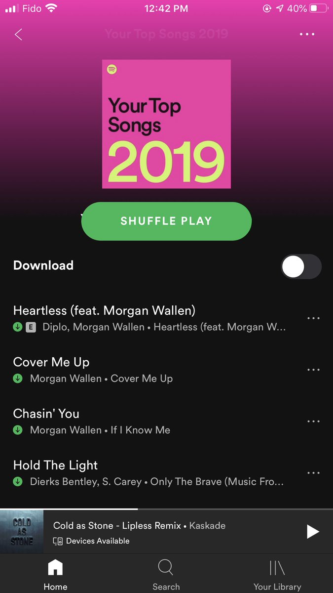 Chelsea_Bangs's tweet photo. When your top three are all @MorganWallen songs, still have these on repeat 😍 https://t.co/mO01AjSPoc