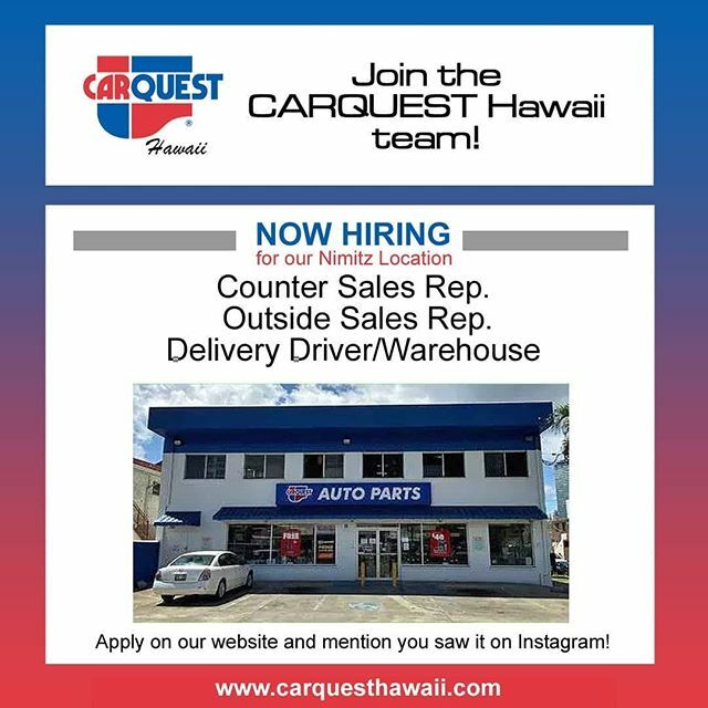 HIclassAds's tweet photo. #repost @carquesthawaii
・・・
Ready to work at Hawaii’s best auto parts store? Our Nimitz location is now hiring for several positions. Apply on our website.
.
.
#carquest #carquesthawaii #hawaiijobs #getajob https://t.co/OIwiABUSdp https://t.co/PtmU0JR9M3