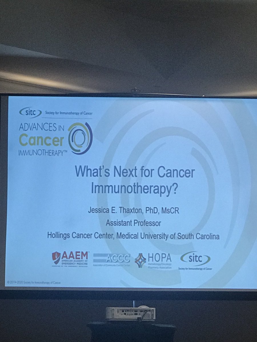 Dr. Jessica Thaxton ⁦<a href="/ThaxtonLab/">Thaxton Lab</a>⁩ from ⁦<a href="/muschollings/">MUSC Hollings Cancer Center</a>⁩ tells us about the exciting future of cancer immunotherapy at our local <a href="/SITC/">Social in the City</a> ACI meeting in Charleston SC! Lots of passion!