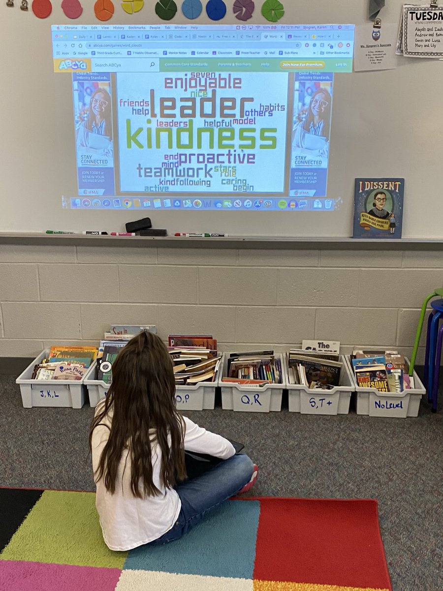 ksjogie's tweet photo. Creating word clouds with important Leader in Me words to save as our backgrounds so we can be reminded of the habits close to our hearts every time we open our chrome books. #wmlearn https://t.co/jfTKjD4L7k