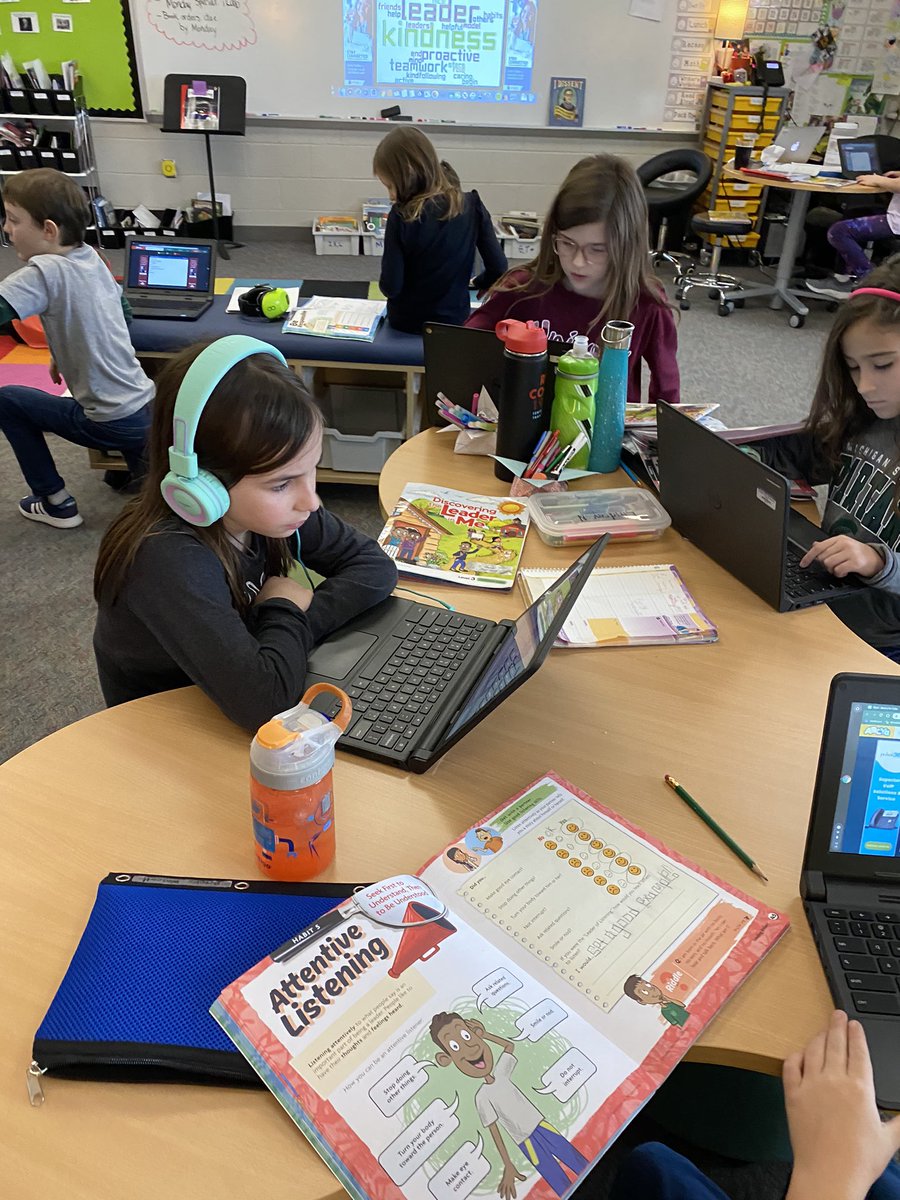 ksjogie's tweet photo. Creating word clouds with important Leader in Me words to save as our backgrounds so we can be reminded of the habits close to our hearts every time we open our chrome books. #wmlearn https://t.co/jfTKjD4L7k