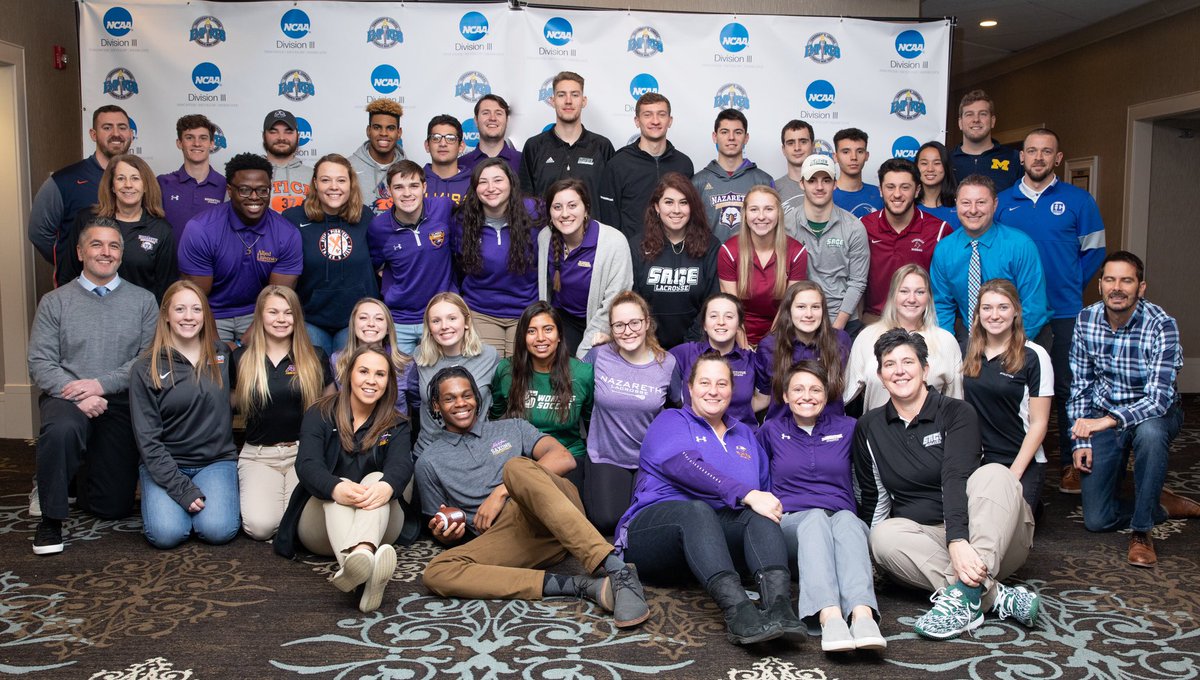 Empire8's tweet photo. Our 2020 #E8 Student-Athlete Summit group photo! A great group of student-athletes from @ausaxons, @ecsoaringeagles, @hartwickhawks, @hchighlanders, @nazarethcollege, @sagegators, @fisherathletics, @ucpioneers @ChuckMitrano @ncaadiii
#E8summit #whyd3 #ncaasaac #d3saac https://t.co/L8uFSeEAkm
