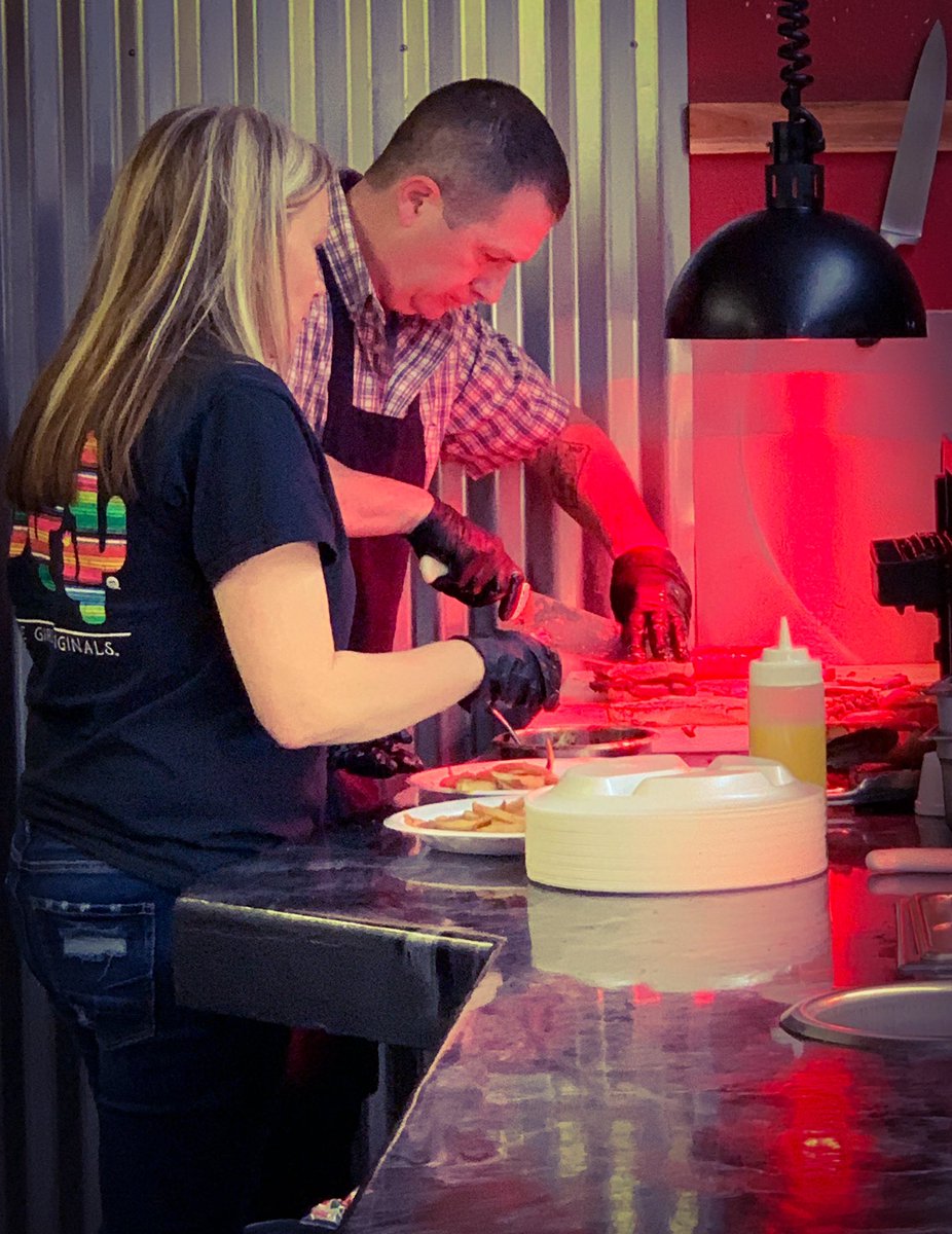 WildWestEmory's tweet image. Working hard, together. Denice and Breck West, owners of @WildWestEmory!