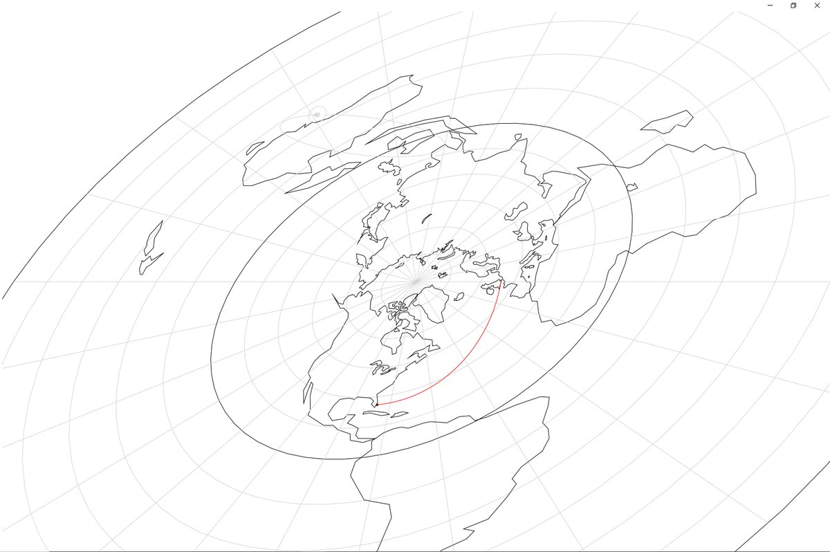 The "Great Circle" is just the light ray curving!  #FlatEarth