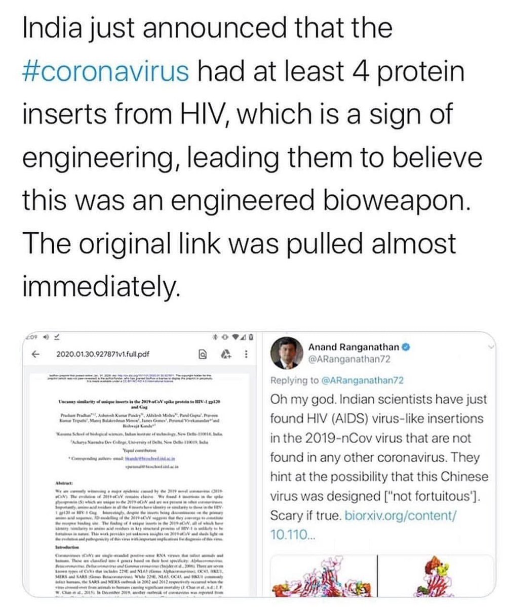 _miss_isis_'s tweet photo. #india #coronarvirus #china #hiv #biowarfare #BIOWEAPON #virus #manmade #evilscientists https://t.co/EtYmmn5XKC