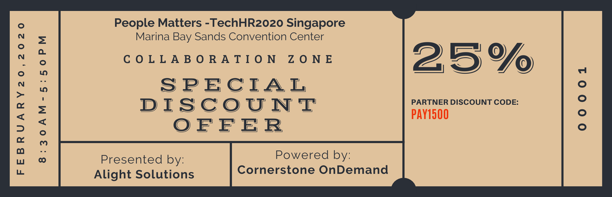 Grab our limited offer 25% discount for the #Collaboration Zone in Asia's largest HR Technology conference, TechHR Singapore 2020 when you use our special partner code: pay1500 
#TechHRSG #HRTech <a href="/CollaborateZone/">CollaborationZone</a> 
Register here: buff.ly/2RSuC7C