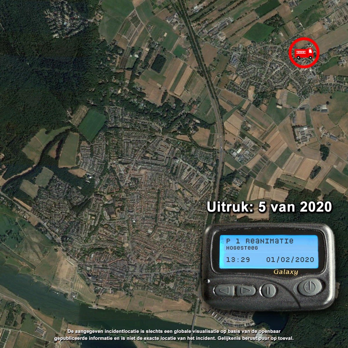 Melding brandweer Achterberg inzake reanimatie