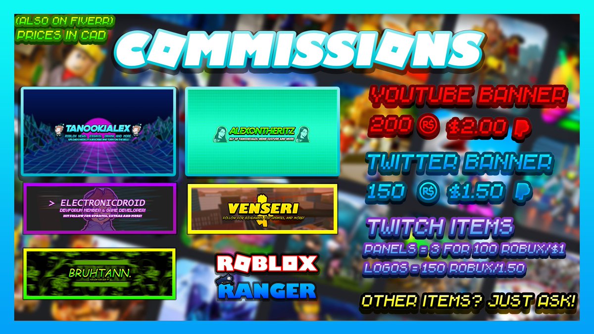 Tanookialex On Twitter I Am Excited To Announce I Am Opening Roblox Commissions It Includes A Wide Variety If You Have Any Concerns Please Dm Thank You For Your Interest Prices - roblox is not opening