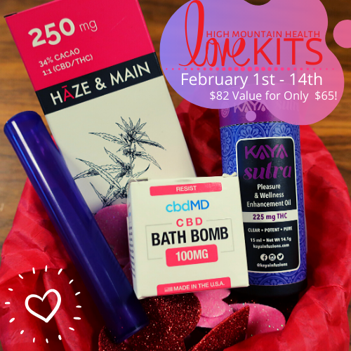 HMH_AZ's tweet photo. Love Kits for Sale from February 1st-14th! 1 KAYA Sutra 225mg Wellness Spray, 1 Haze &amp; Main 250mg Chocolate Bar, 1 cbdMD 100mg CBD Bath Bomb, 1 Premium Pre-roll = $82 Value for Only $65! #MonthofLove #LoveKits #AZMMJ https://t.co/kG31nlCUbH