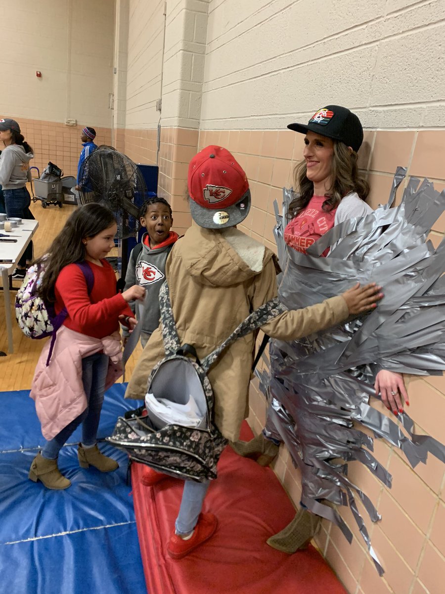 MsErwoodsClass's tweet photo. The kids were so excited to get to tape @micahenders1 to the wall to celebrate reaching the January goal of 300 ROAR tickets! They worked so hard and what a fun way to celebrate their success! #kcps @KCPS_Wheatley https://t.co/ls3dl1V1uL