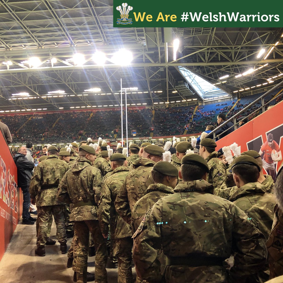 TheRoyalWelsh's tweet photo. Pre game nerves @principalitysta with @WelshRugbyUnion ...
Only kidding #ArmyConfidence from the #WelshWarriors #ForTheJersey #YCrys #WalesFinest https://t.co/U6KMlK98i3