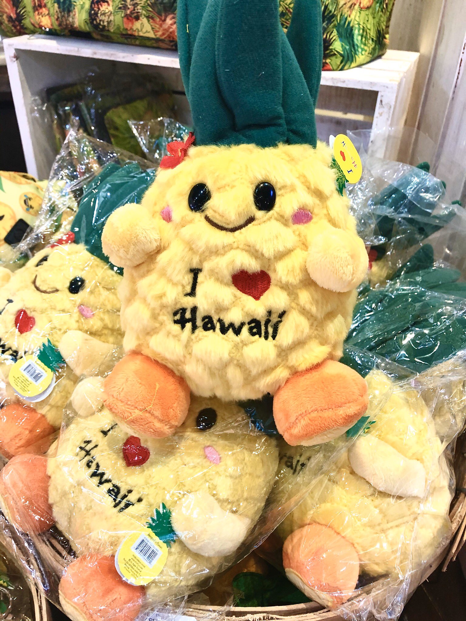 希少 ビンテージ Aloha! HAWAII ハワイ パイナップル ぬいぐるみ アロハ ハワイ、パイナップル、黄色、緑、ビンテージ ぬいぐるみ