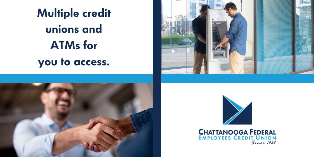 ChattanoogaFECU's tweet photo. #ChattanoogaFederal doesn't limit you using just one branch. Feel free to use any of our partnered #CreditUnions & ATMs that fall under our #SharedBranching network with no hassle!
Find a shared branch near you: https://t.co/A373Btbijl
#Chattanooga #ScenicCity #FinancialFreedom https://t.co/lyaSTYCYWp