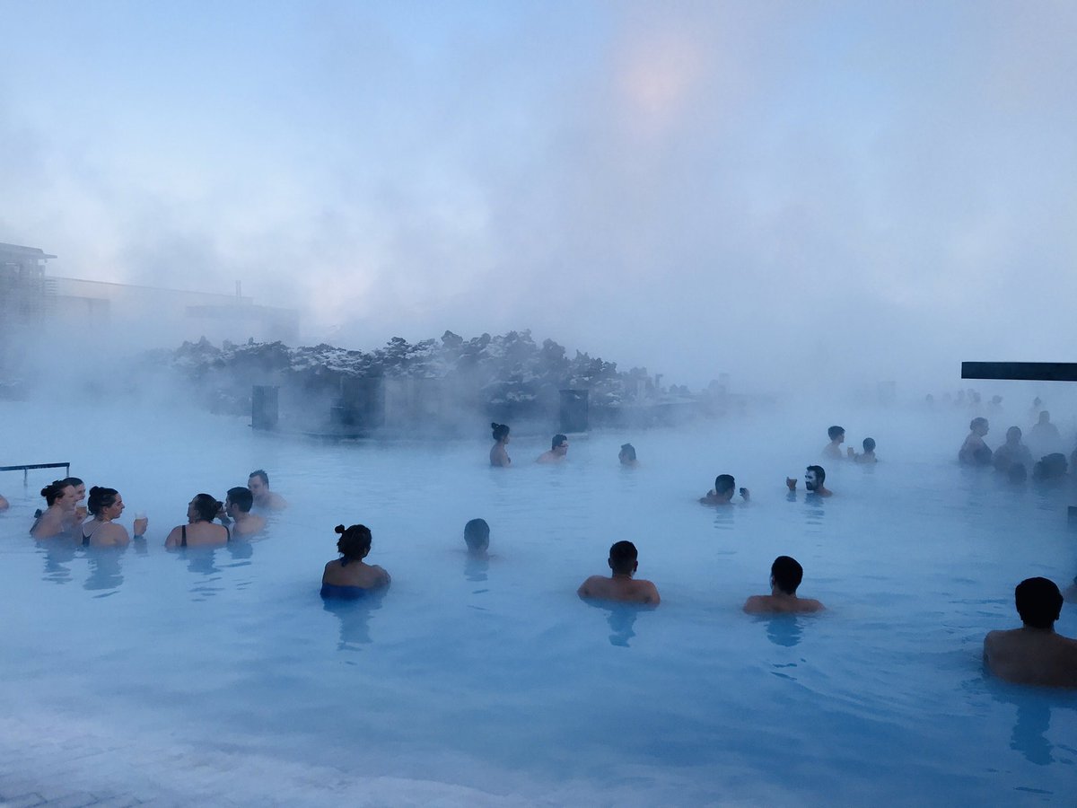 People in the Blue Lagoon in Iceland 🇮🇸