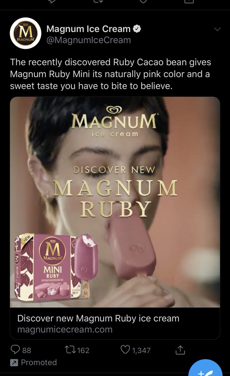 Ice cream ad with women eating it