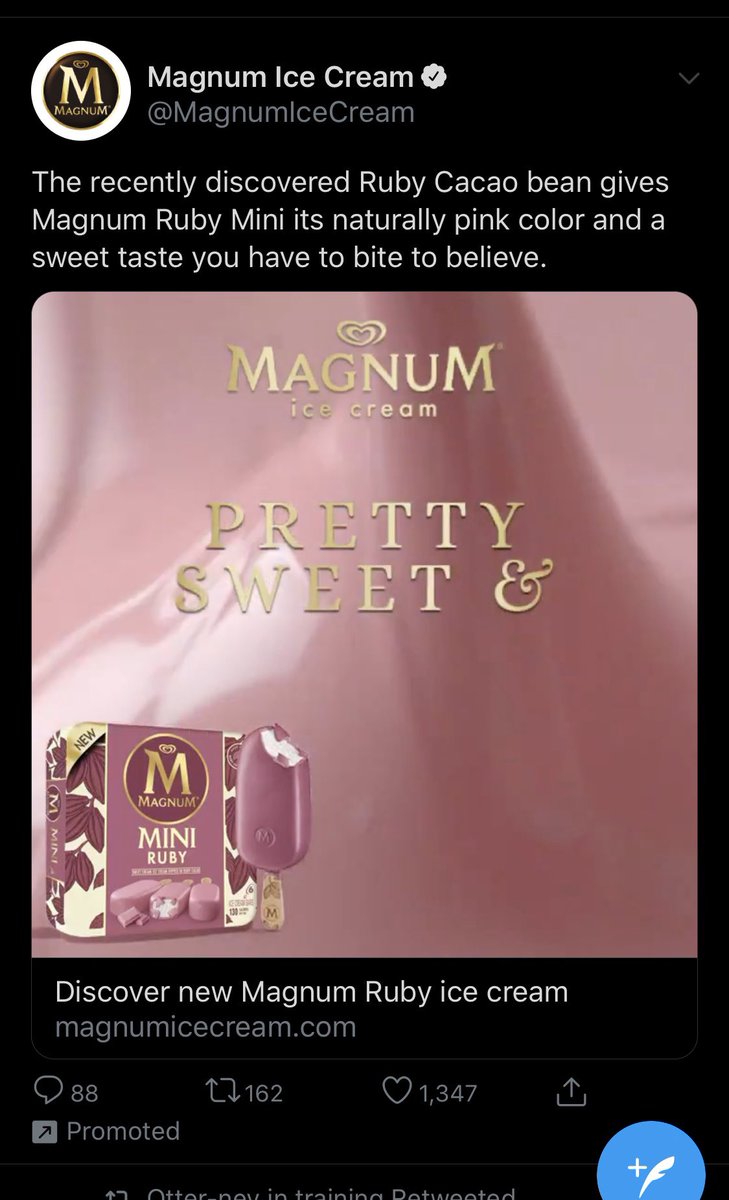“Magnum Ice cream: Pretty, sweet, &”