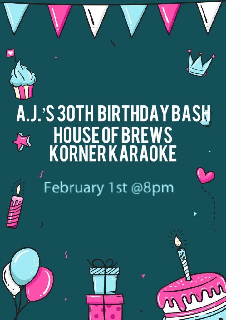 #BirthdayBash
#karaokeintheKorner

Saturday 8pm