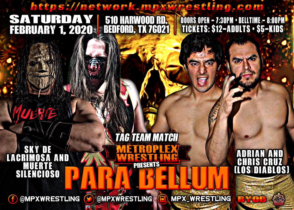 Tyler Foster (@tuesnighttyfo) on Twitter photo **TONIGHT** <a href="/MPXWrestling/">Metroplex Wrestling</a> presents Para Bellum, featuring the MPX return of @Unholydiver27! **TONIGHT** <a href="/MPXWrestling/">Metroplex Wrestling</a> presents Para Bellum, featuring the MPX return of @Unholydiver27!