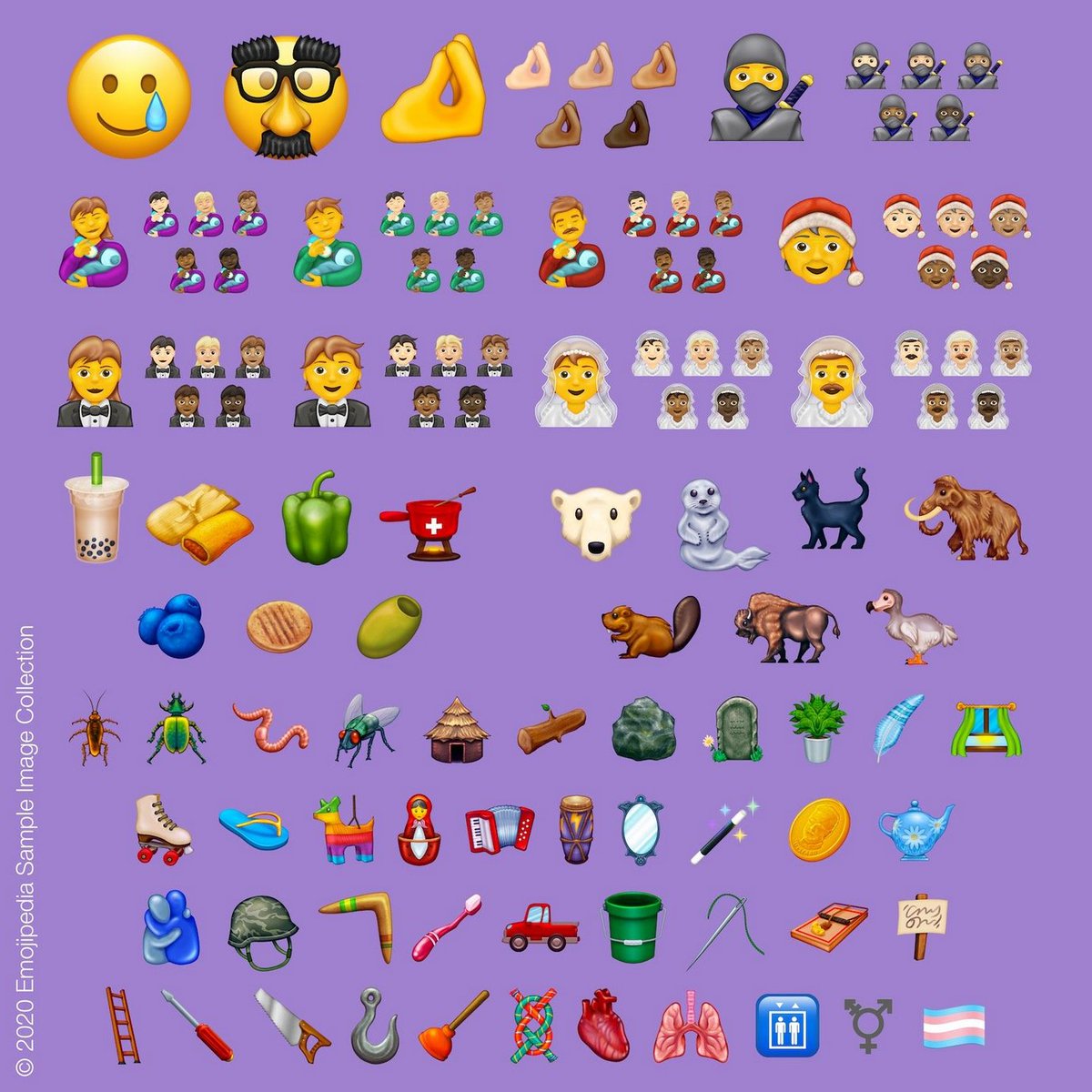 Overview of all the newly added emojis