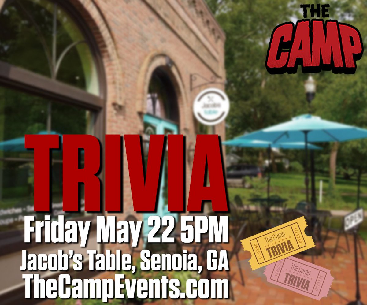 TheCampEvents's tweet photo. Test your knowledge of TWD at our trivia night happening May 22, 2020 at Jacobs Table in Senoia, GA!

Tickets go on sale tomorrow at 2!

Find out all the info and more at: https://t.co/cG4GqWEeGp…

VIP and Inclusive VIP check your email for early access! https://t.co/5G6e8RO6iE