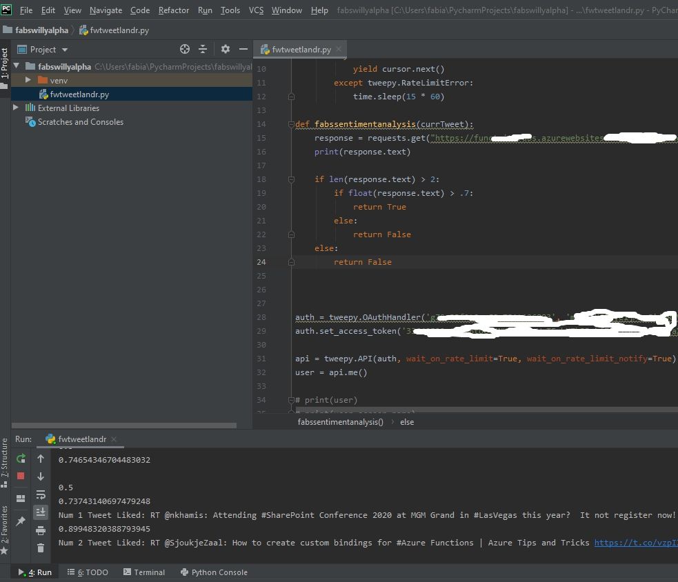 Fabian Williams Python Azure Functions ML AI demo