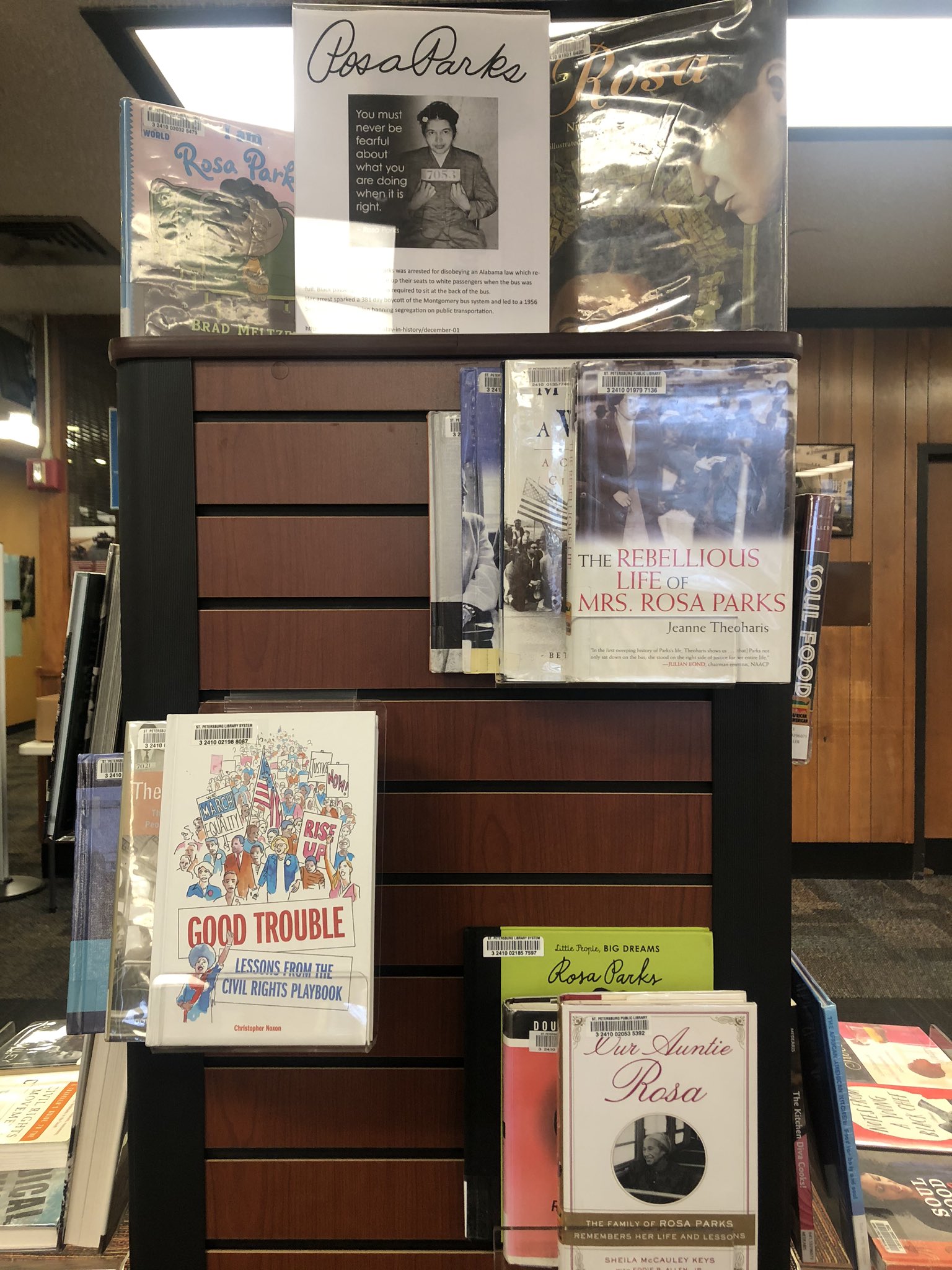 Rosa Parks Book Display including adult and youth titles