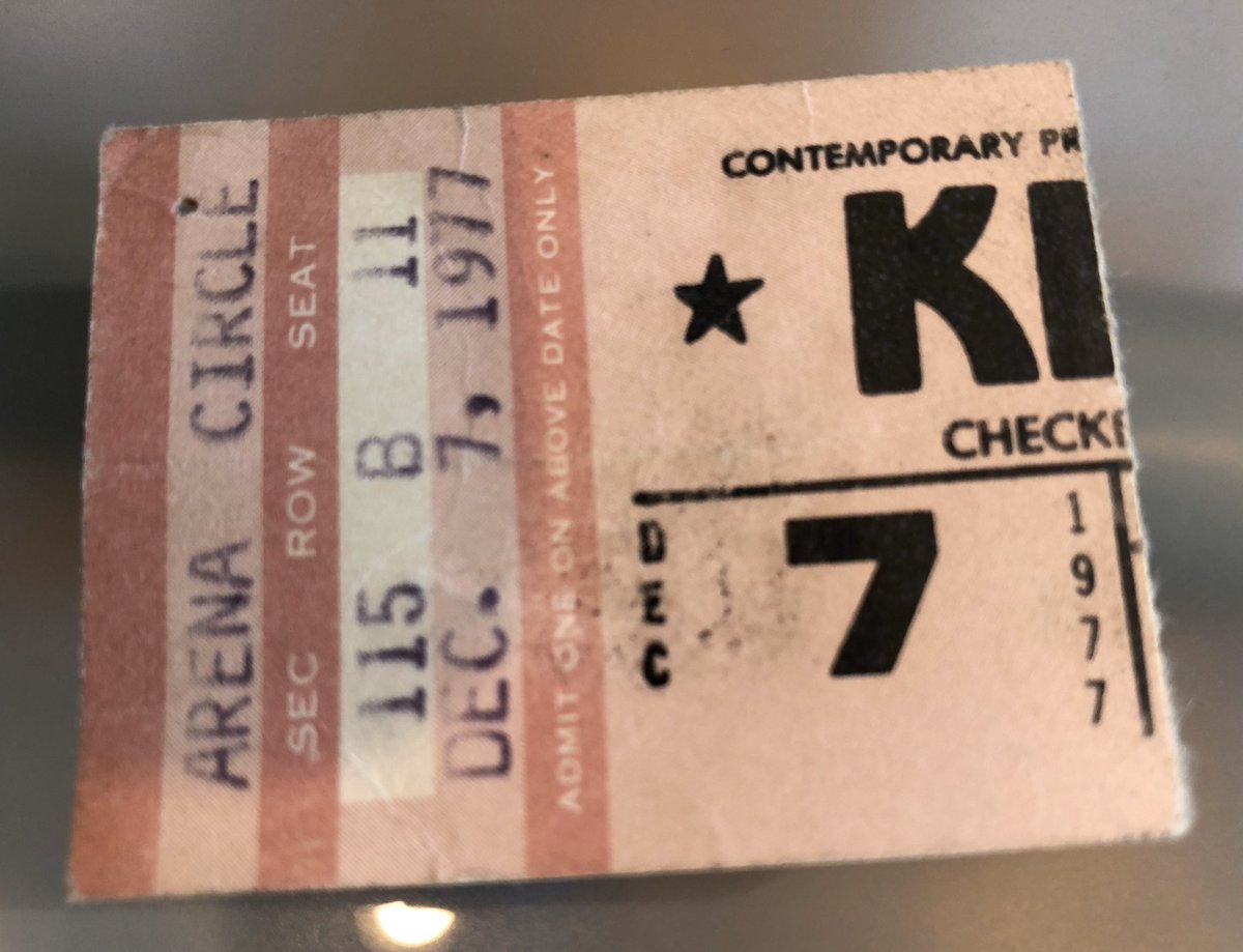Captain_Concert's tweet photo. @bob_robertnash 1st concert ever, Dec 7 ‘77, at the #Checkerdome in #StL! Opening band @MDesbarres and Detective! KISS opened w I Stole Your Love, pretty sure Detective opened w Recognition. Just 14 years old, over 1000 concerts later, still makes me smile! @kiss @PaulStanleyLive @genesimmons https://t.co/VIc2fD68FK