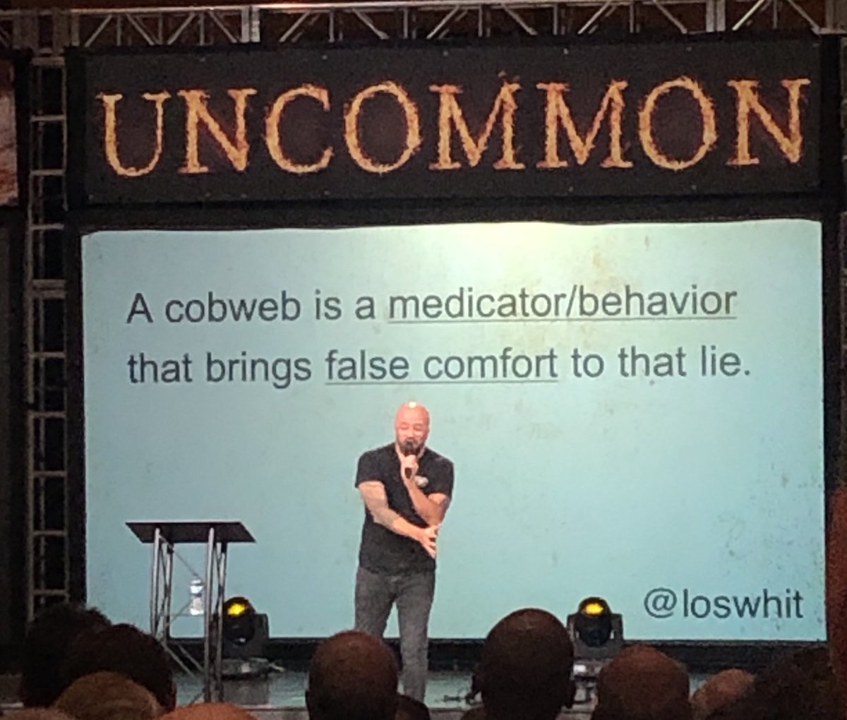 RumpelMD's tweet photo. @loswhit brought truth and conviction at No Regrets 2020! Don’t just clean the cobwebs, kill the spider! #nrc20 #KillTheSpider https://t.co/xUhOfa289d