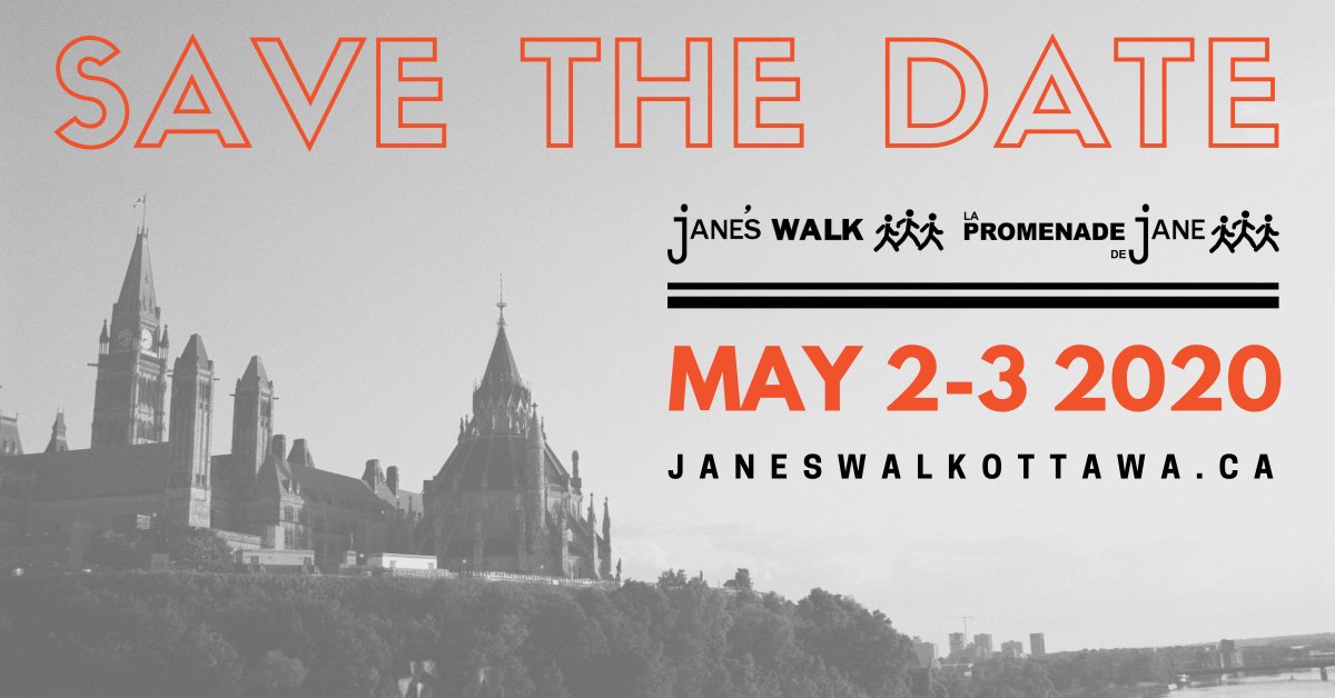 Hey #Ottawa #Gatineau Don’t worry — the countdown to spring 🌻 is officially on! 
SAVE THE DATE 📅for the 2020 Jane’s Walk Festival! 
👉 bit.ly/janeswalk20 👈