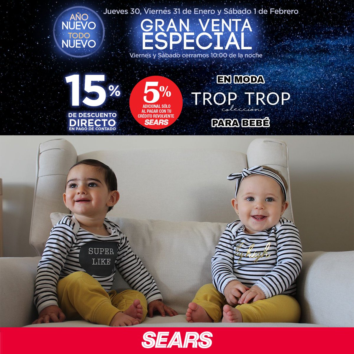 searsmexico's tweet photo. Visítanos y aprovecha esta promoción que tenemos en moda #TropTrop https://t.co/zxIku3lvX6