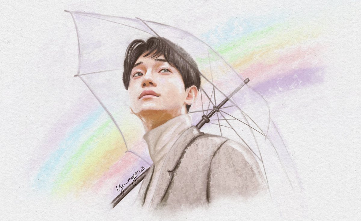yu_myeon's tweet image. DAY 1: Rainbow 🌈 
“After a hurricane, comes a rainbow” 
#EXOfanart #DrawingChallenge #첸