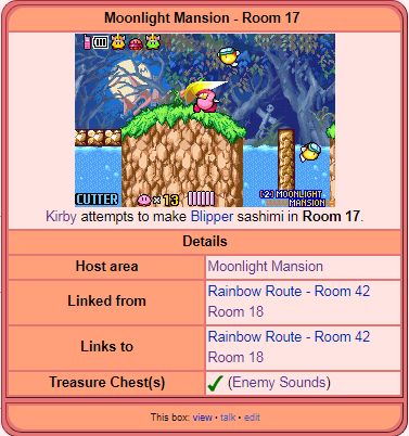 Kirby attempts to make Blipper sashimi in Room 17.